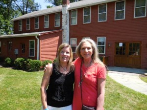 Nancy Bigelow & Lucy Schaefer outside Book Reading & Art Exhibition